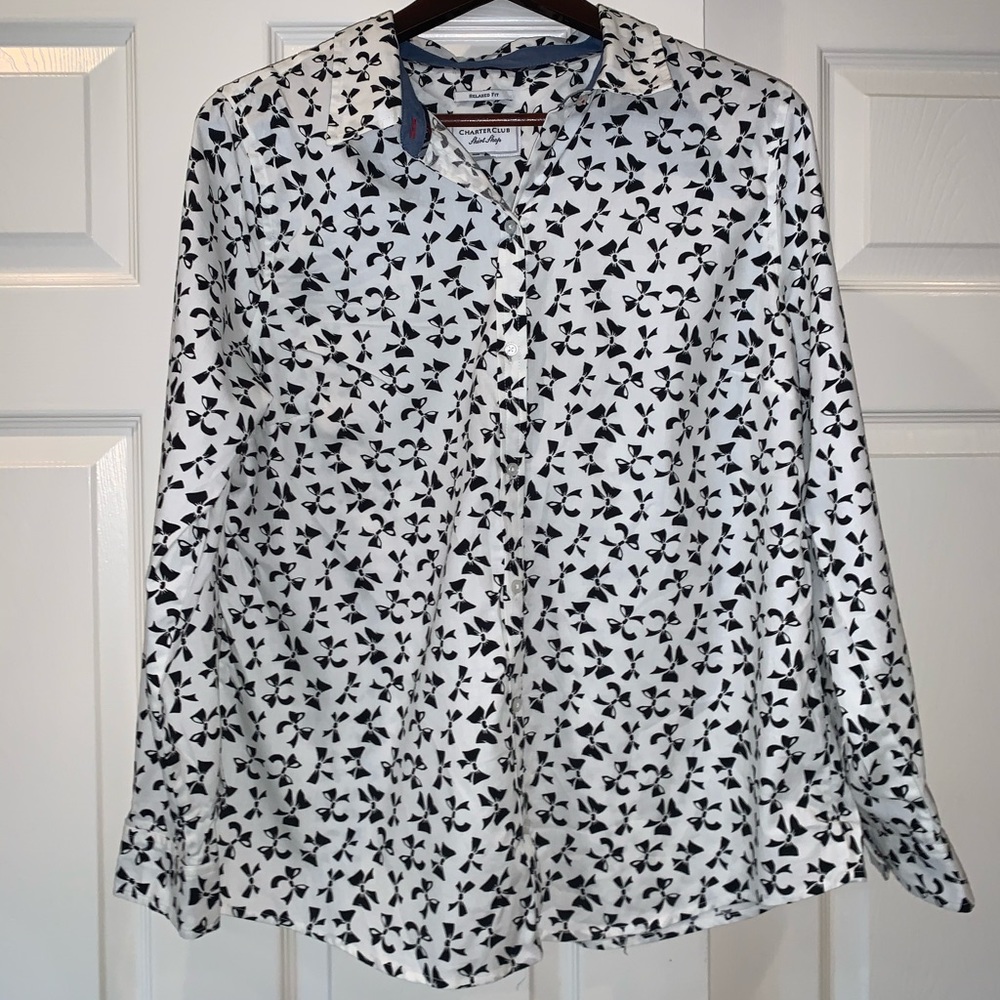 Bow Pattern Button Down - image 1